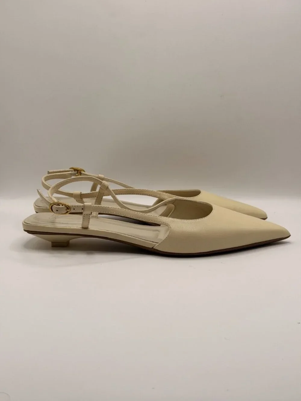SARTO BY FRANCO SARTO Pheby Slingback Pointed Toe Flat In Ivory White Sz 7.5 M